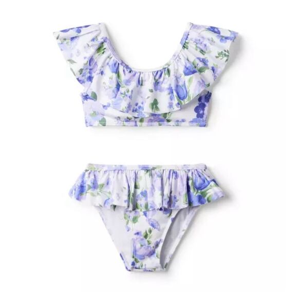 Janie and Jack Recycled Floral Ruffle 2-Piece Swimsuit Size 6/12 Months